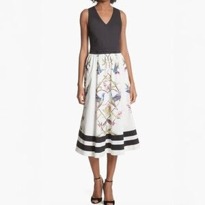 NWOT Ted Baker Highgrove Fit & Flare Dress- 2 / US6 - Hummingbird Print